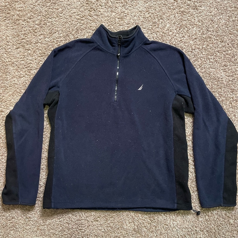 Nautica Navy Blue 1/4 Zip Fleece Men's Size XL